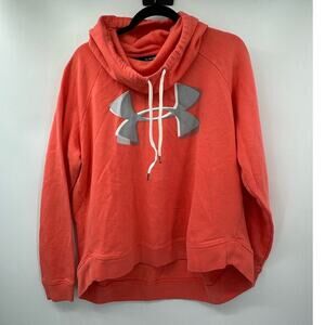 Under Armour Storm‎ ColdGear Orange Pullover Hoodie Sweatshirt Wmns XL Loose Fit
